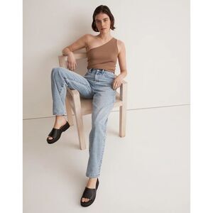 Madewell Supima Rib One-Shoulder Tank in Stable/brown